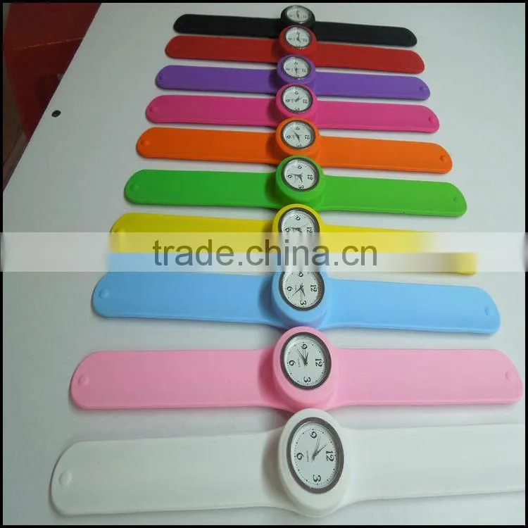 Novelty customized design silicone slap watch