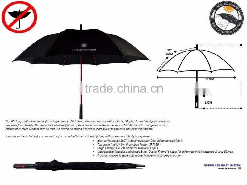 High Quality Windproof Car Brand Logo Golf Umbrella
