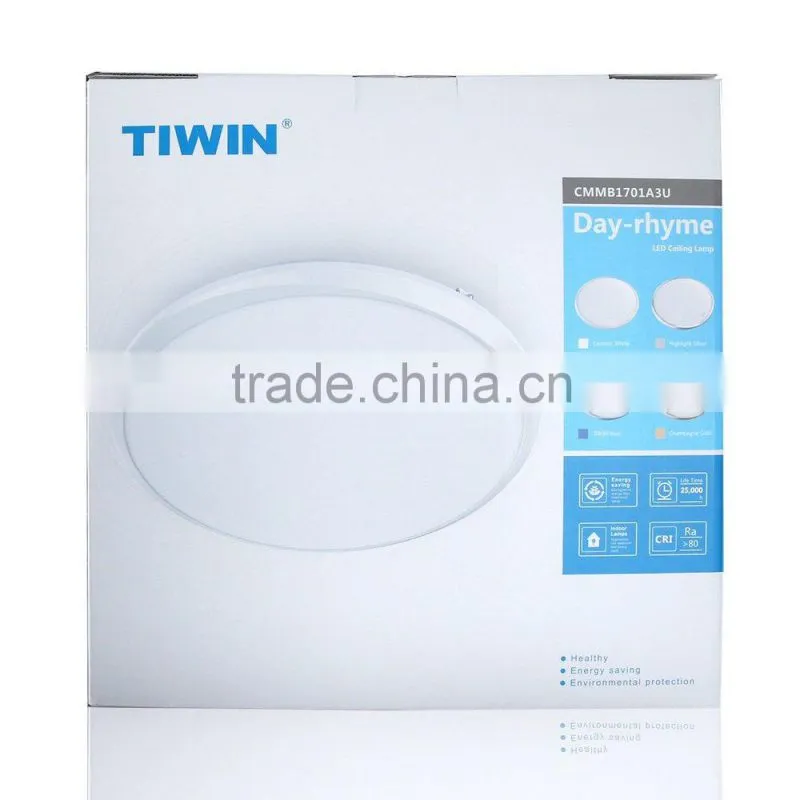 TIWIN 22W Surface Mount 45W Fluorescent Bulb Equivalent, 1700lm, 45cm Warm White LED Ceiling Light Fixtures