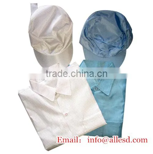 cleanroom esd antistatic polyester fabric garment