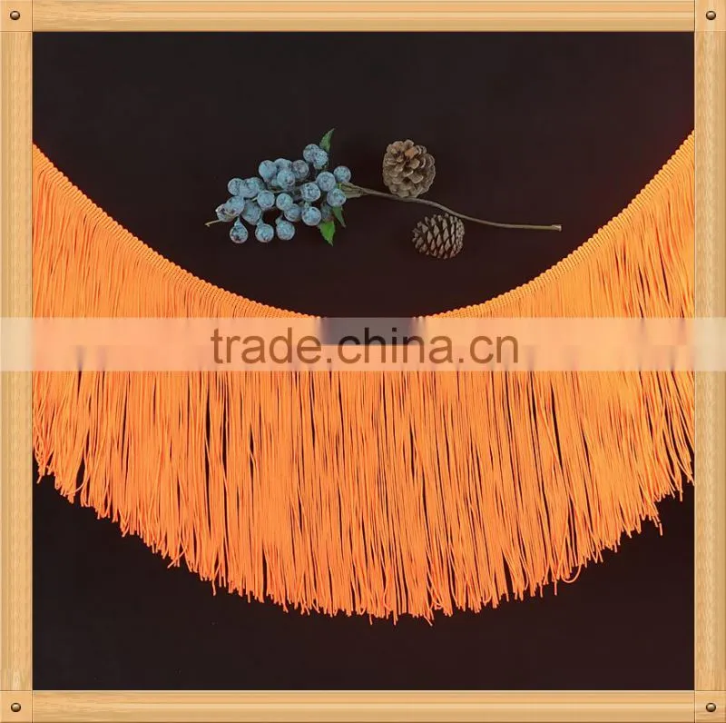 Polyester Yarn Tassel Fringe Trim For Garment , Trimming Of Home Textile