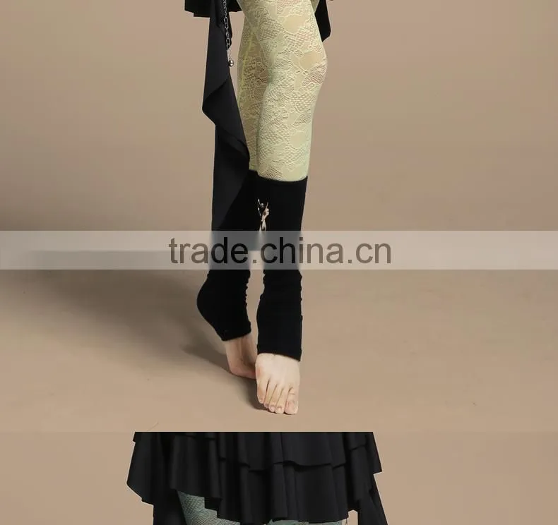 Wuchieal Ladies Sexy Modal and High Elastic Lace Tight Belly Dance Pants