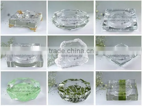 2015 Beautiful Amber Color Crystal Ashtray for Office Decration crystal cigar ashray
