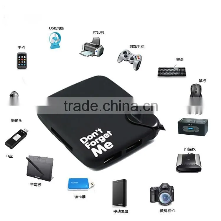 USB 2.0 Flash Card Reader/USB Hub Combo build-in 60cm cable plug&play without any drive