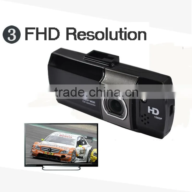 2.7" 170 degree wide lens angle 1080p car dashboard camera