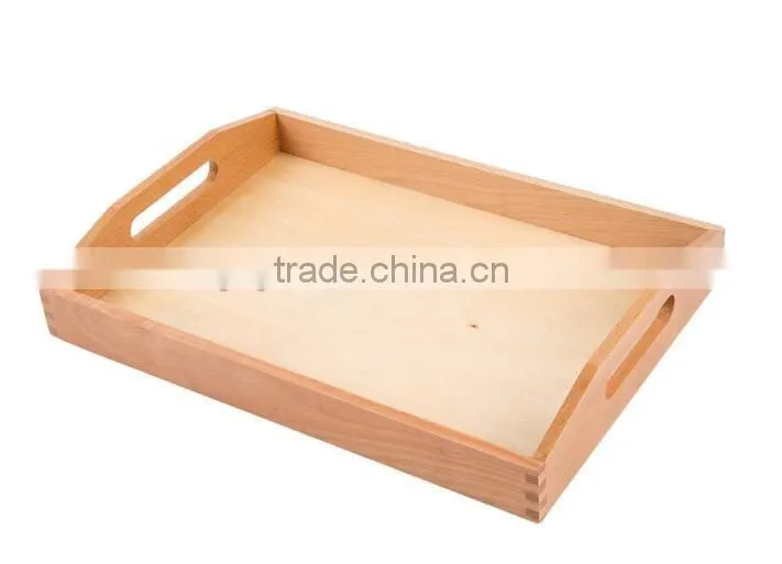 Montessori teaching material for wooden medium tray with CE