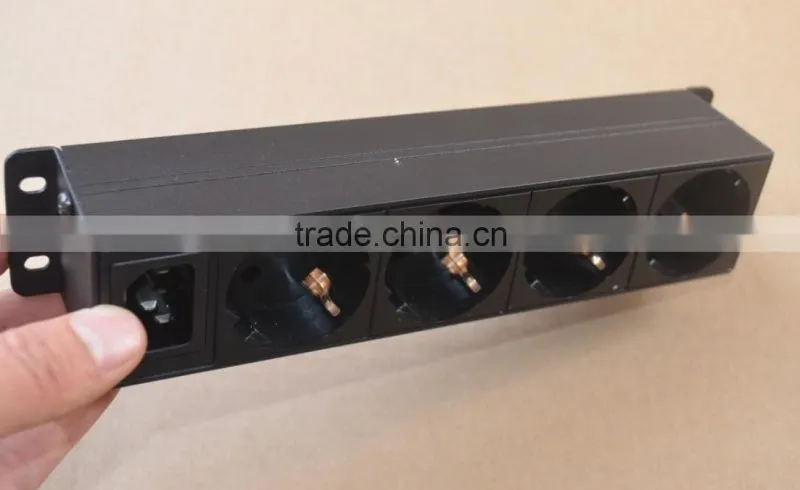 IEC C14 Inlet to UK socket PDU 4 way Outlet Power Distribution Unit & Power Strip for UPS or cabinet use