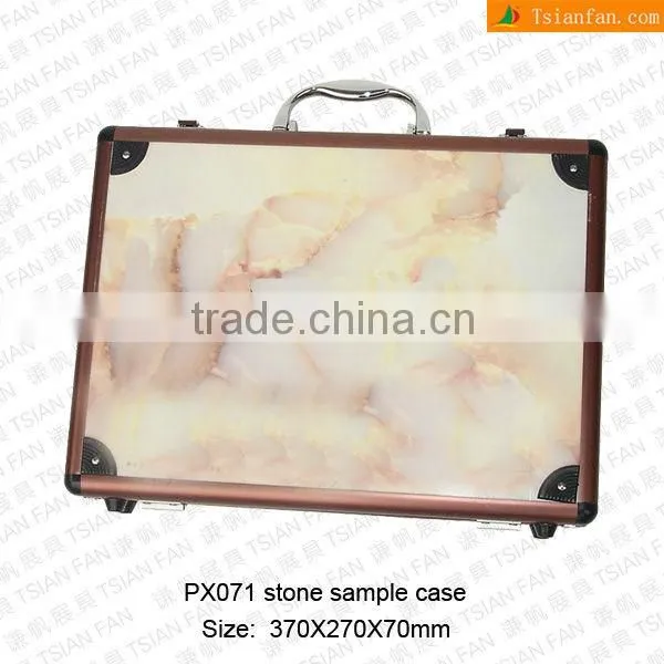 PX071 cheap alumminum granite sample case/marble display case/sample display box