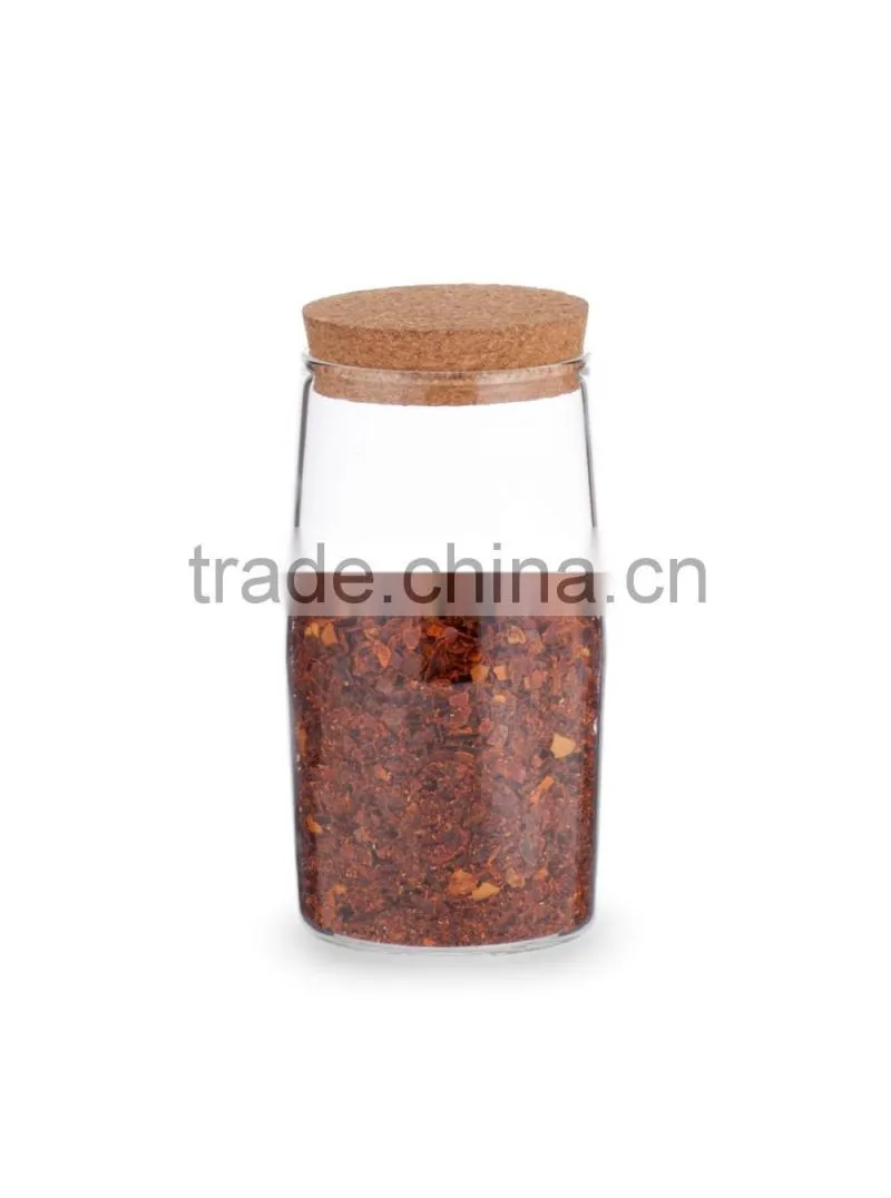 SINOGLASS trade assurane 120ml glass spice jar with cork lid 6 pcs glass jars spice rack set