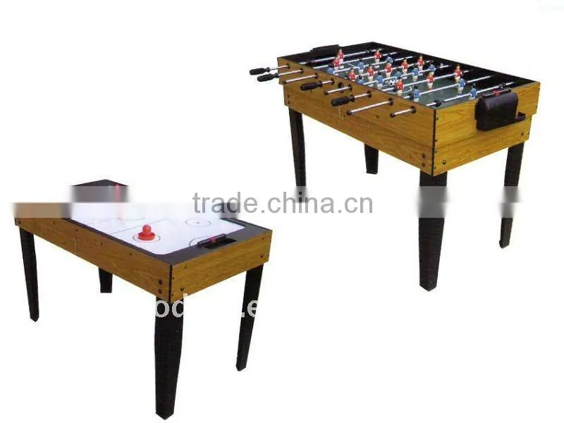 Factory promotion High grade wooden 2 in 1 Multi games table. Air hockey table, soccer table.