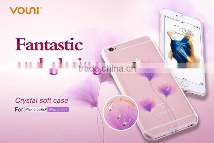 VOUNI High quality flower pattern ultra soft TPU cell phone case for iPhone 6 & 6 plus
