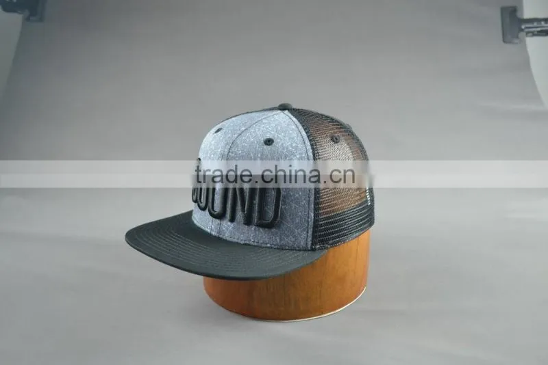 Custom 6-panel snapback cap with 3D embroidery logo