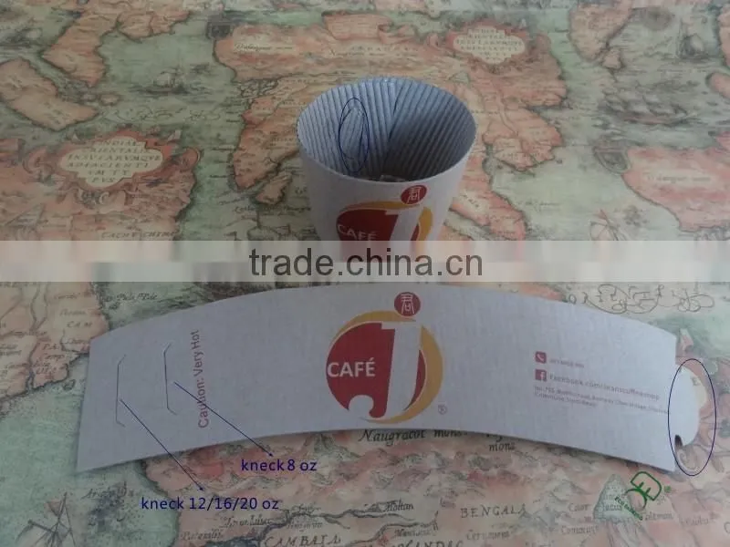 Universal paper sleeve for 8 oz and 12/16/20 oz paper coffee cup