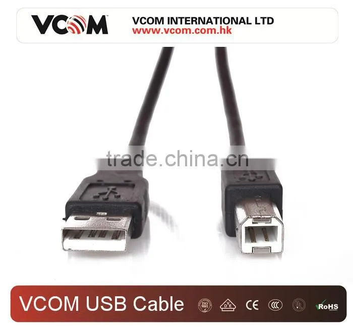 High Speed Black Color Gold Plated USB 2.0 Cable with Factory Price