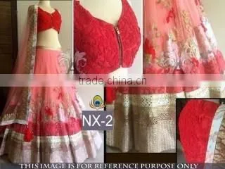 Jaunty Hot Pink Georgette Designer Lehenga Choli/Shop Latest Lehenga Style Sarees
