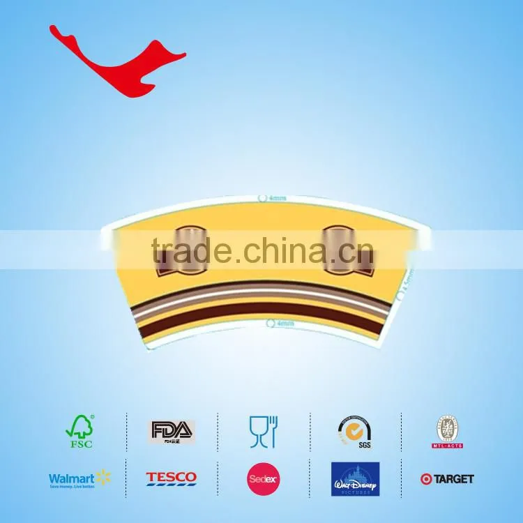 Disposable PE coated paper cup piece /fan/ sheet for coffee