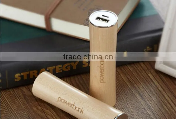 New design charger mobile accessories wood power bank 2600mah