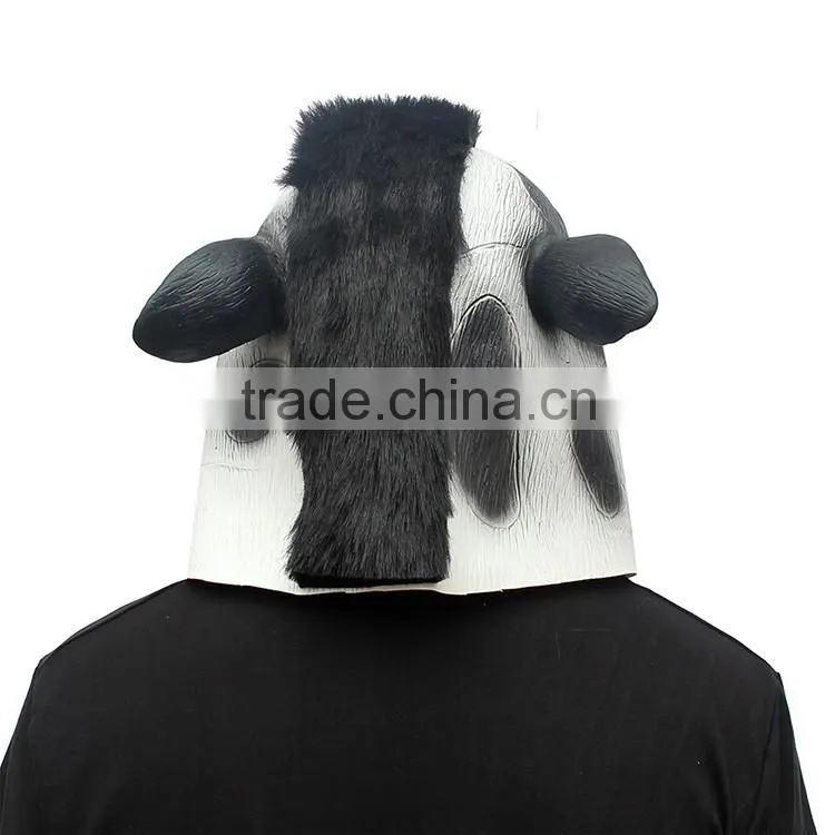 Halloween Costume Realistic Animal Cow Full Head Party Face Latex Mask