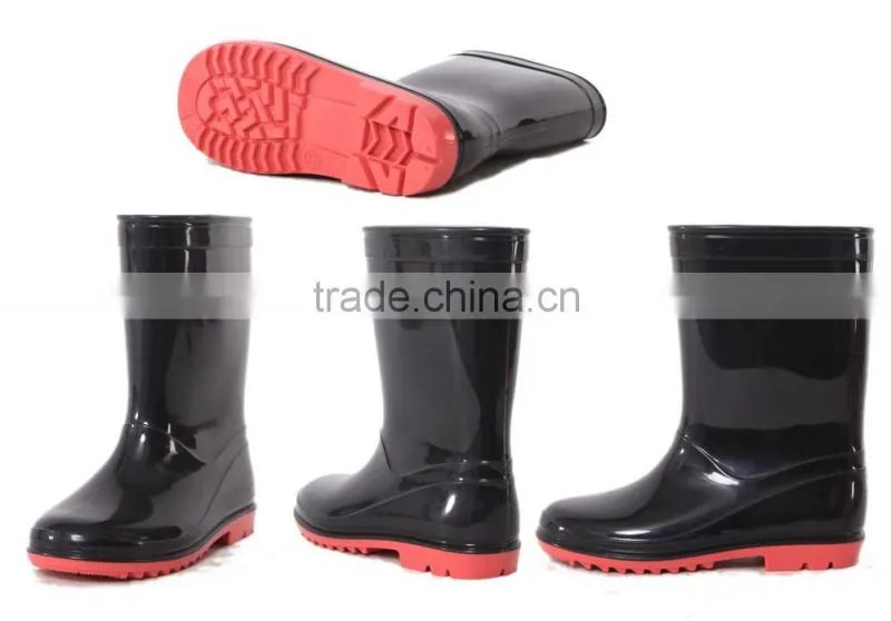 Wholesale clear pink cheap pvc kids rain boots