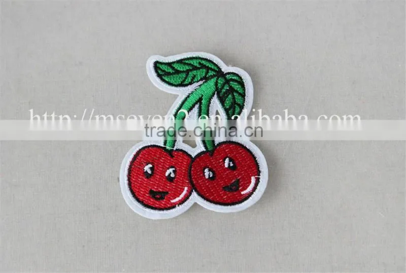 good price 7*8 cm red patches cherry pattern design indian embroidery patch