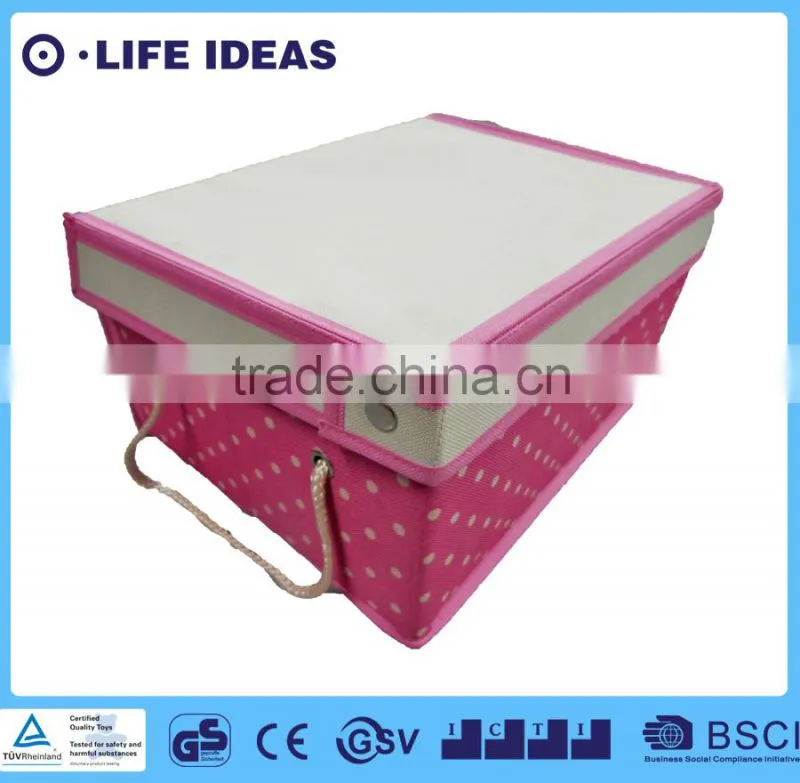 Non-woven folding storage box with lid