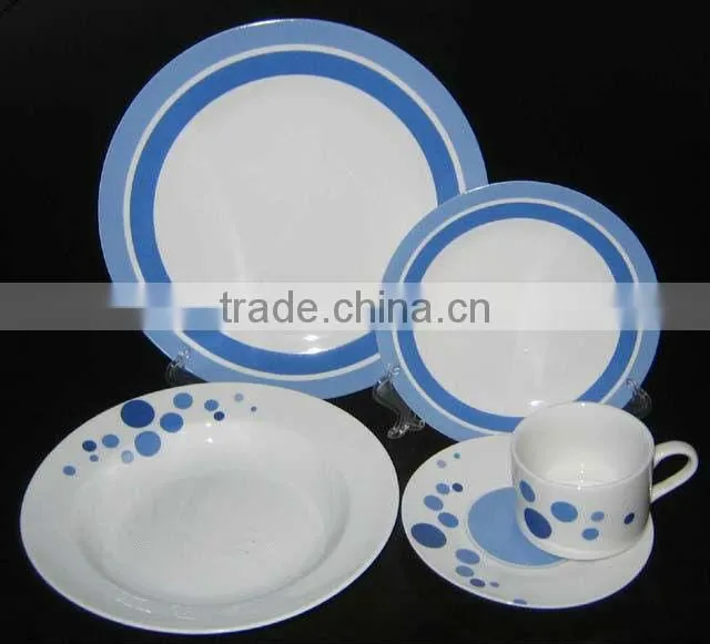 white ceramic wave plate, ceramic cut edge plate with customzied decal, Wholesale Tableware Ceramic Plate