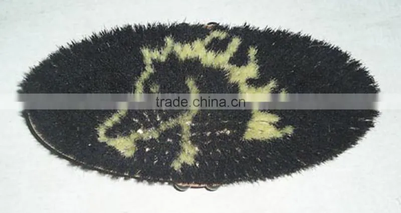 two-tone horse hair brush wooden back with pp strap