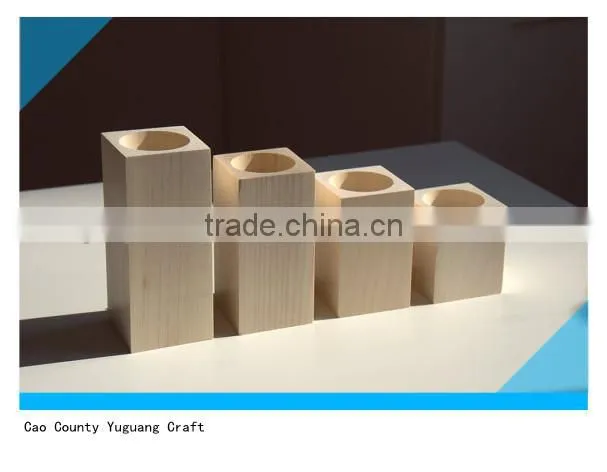 Set of 4 wooden candlesticks, unfinished items