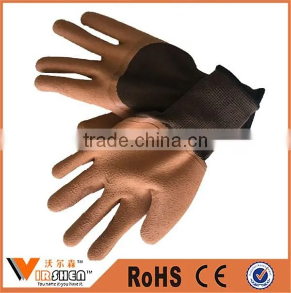 Safety nitrile coated nylon gloves latex palm coated work gloves