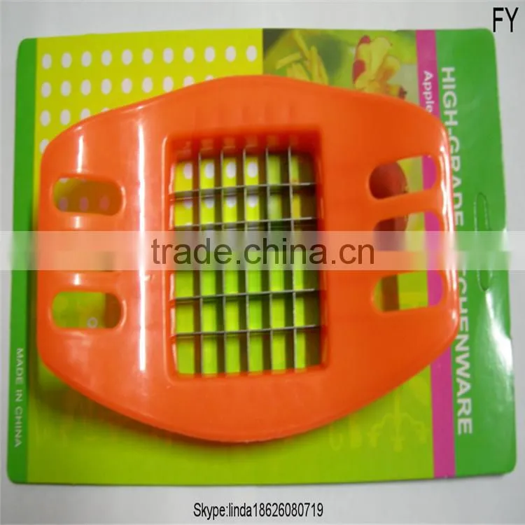Easy to use stainless steel and plastic manual potato chipper , pototo chips french fries cutter
