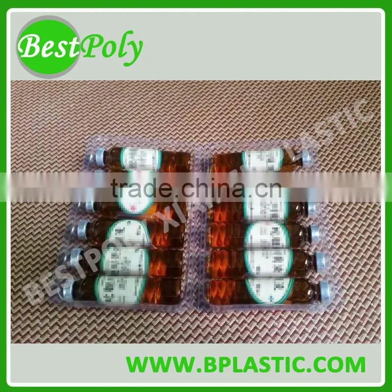 Cheap clamshell blister medicine packing tray for medicine bottle