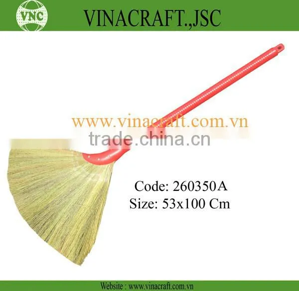 Broom straw with plastic handle