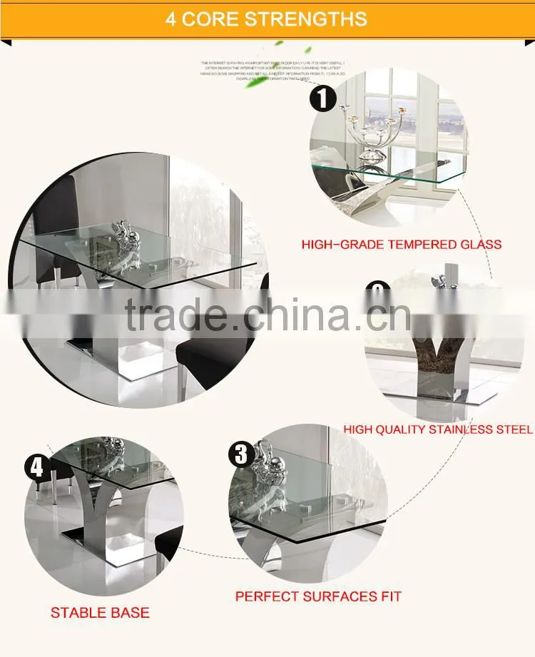 TH317 Modern Design Tempered Glass Top Table