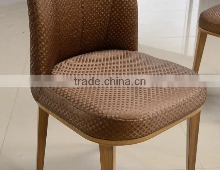 high quality woodgrain stainless steel leather dining chair LQ-QT200