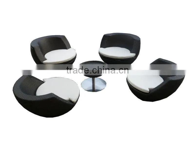 Waterproof PE rattan stackable garden coffee set