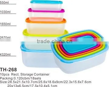 14ps rect.lunch boxes and food meal prep containers Plastic food containers