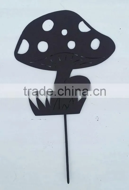Garden stake with mushroom decoration