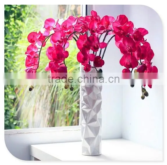 SJ20170047 China wholesale factory price silk flowers for indoor decoration cheap plastic artificial orchid