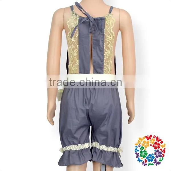 New Girl Grey Ivory Haven Romper Little Girls Bubble Short Romper