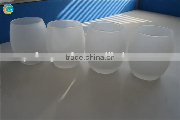 glass candle stick holders frosting candle jar