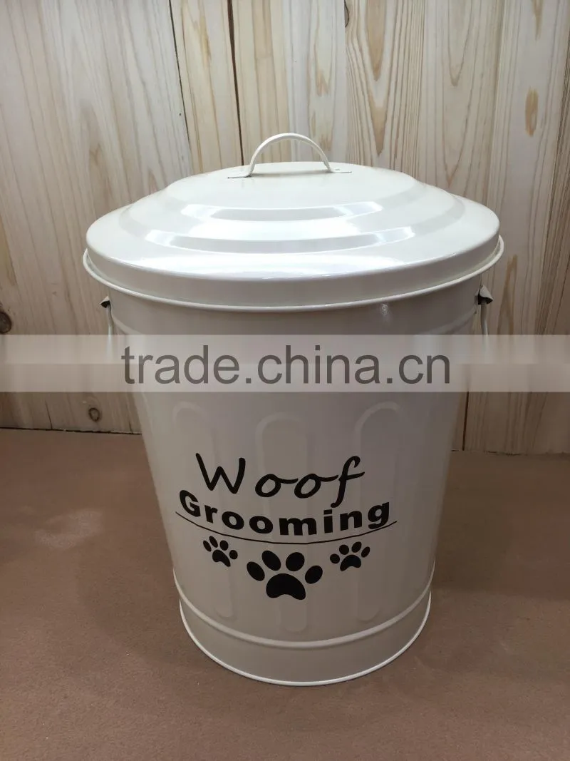Round Large Capacity Galvanized Steel Metal Trash Can Garbage Bin with Lid