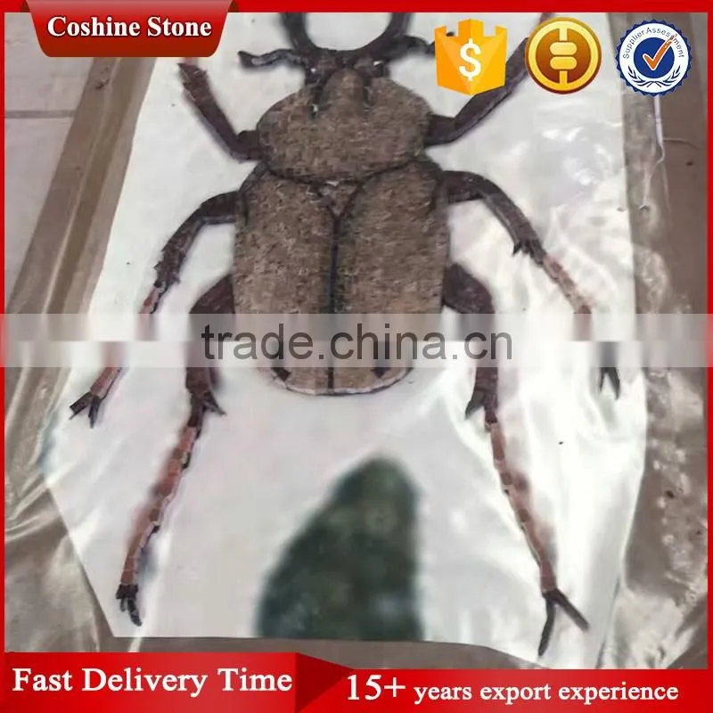 Eternal live dung beetle marble stone mosaic model