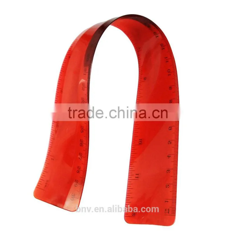 30cm clear PVC flexible plastic rulers