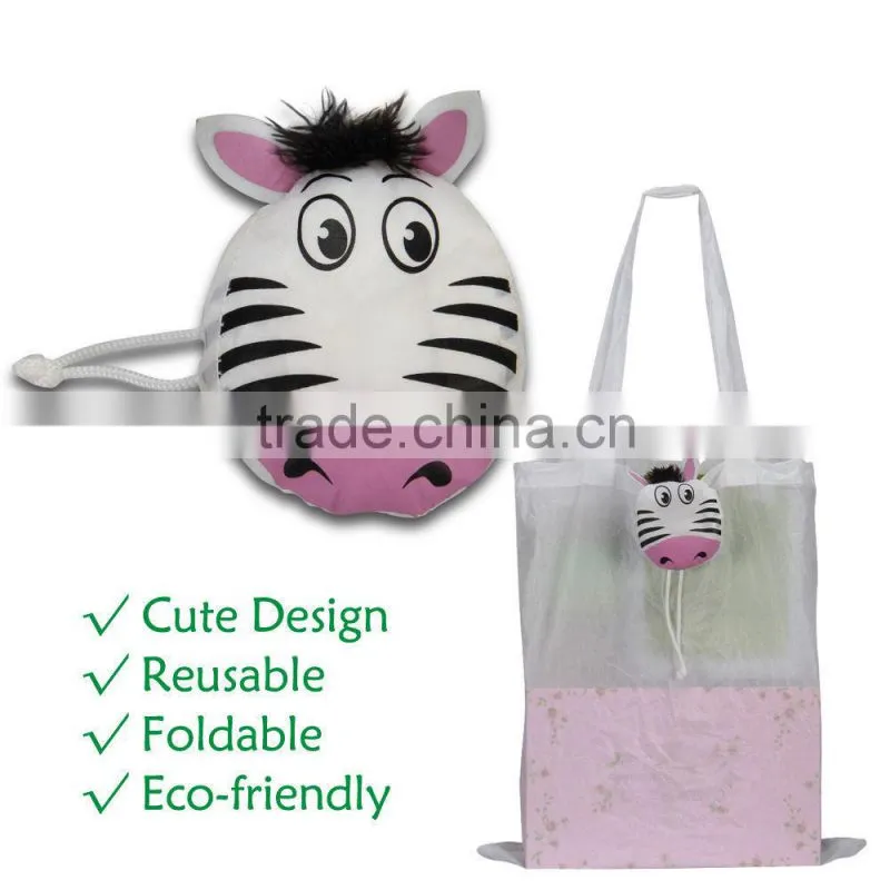 various cute Animal Shape Foldable Cartoon Eco Friendly Tote Bag with cheap Price