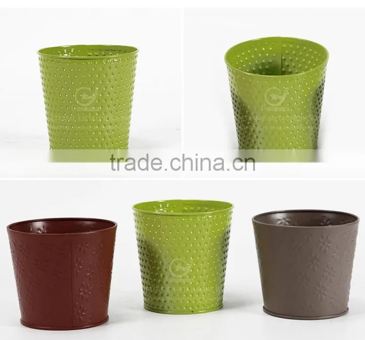 Wholesale factory price metal embossing vegetable plants in pots flower plant pot