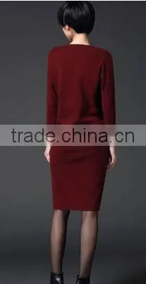 2016 Women Autumn Midi Long Sweater Knitted Wear Wrap Long Sleeve Slim Thin Pullover Skirts