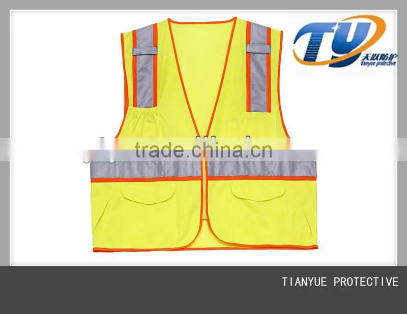 201506061012 Reflective safety vest fluorescent orange security vest