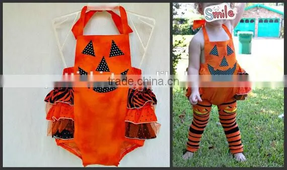 Halloween boutique clothing baby girl halloween outfit pumpkin romper baby romper
