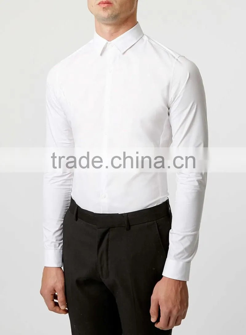 White Long Sleeve Stretch dress Shirt