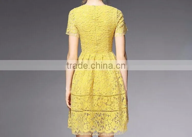 F20046A High quality women elegant dress wear high waist bodycon lace dress
